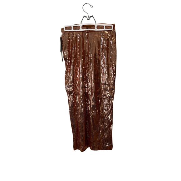 NWT Culpos x INC Rose Gold Sequin Fitted Midi Skirt - Picture 7 of 7